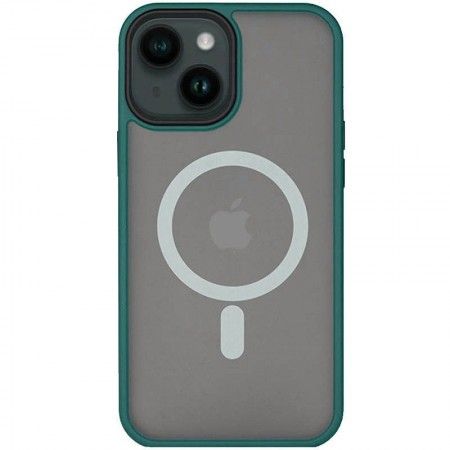TPU+PC чохол Metal Buttons with MagSafe для Apple iPhone 14 (6.1'') Зелений (41297)