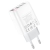 МЗП Hoco C93A Ease charge 3-port digital display charger Белый (33222)