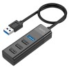Перехідник Hoco HB25 Easy mix 4in1 (USB to USB3.0+USB2.0*3) Чорний (33228)