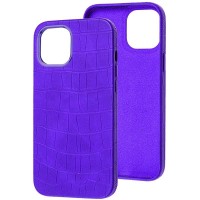 Шкіряний чохол Croco Leather для Apple iPhone 14 (6.1'') Пурпурный (35182)