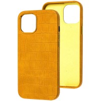Шкіряний чохол Croco Leather для Apple iPhone 14 (6.1'') Желтый (35184)