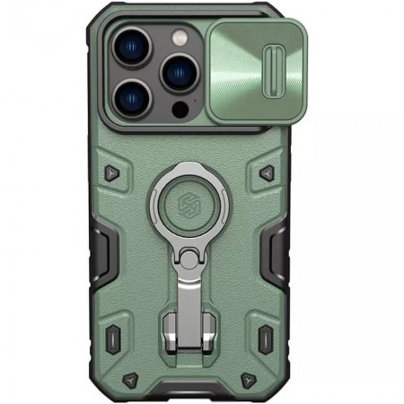 TPU+PC чохол Nillkin CamShield Armor Pro no logo (шторка на камеру) для Apple iPhone 14 Pro (6.1'') Зелений (36225)