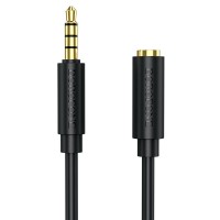 Аудіо кабель Aux Borofone BL12 3.5 audio extension cable Male to Female (1m) Черный (34237)