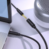 Аудіо кабель Aux Borofone BL12 3.5 audio extension cable Male to Female (1m) Чорний (34237)