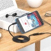 Аудіо кабель Aux Borofone BL12 3.5 audio extension cable Male to Female (1m) Чорний (34237)