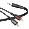 Аудіо кабель Aux Borofone BL11 3.5mm to double RCA Чорний (34238)