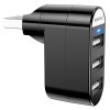 Перехідник HUB Borofone DH3 three-port USB splitter Чорний (34243)