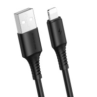 Дата кабель Borofone BX47 Coolway USB to Lightning (1m) Черный (34305)