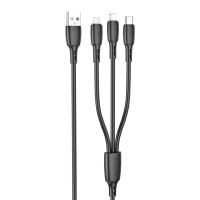 Дата кабель Borofone BX71 USB to 3in1 (1m) Чорний (34317)