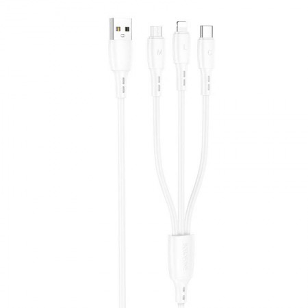 Дата кабель Borofone BX71 USB to 3in1 (1m) Белый (34316)