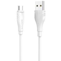 Дата кабель Borofone BX18 Optimal USB to MicroUSB (1m) Білий (34397)