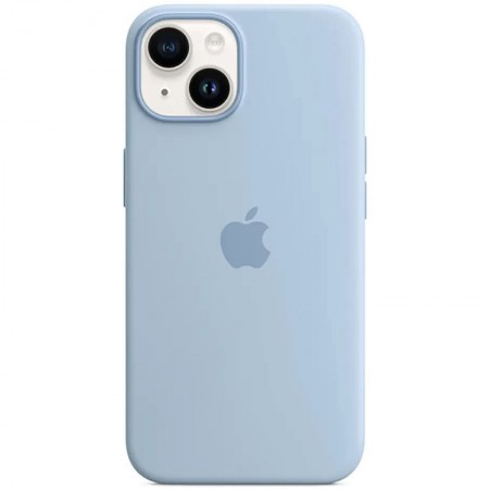 Чохол Silicone case (AAA) full with Magsafe для Apple iPhone 14 (6.1'') Голубой (37760)