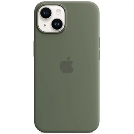 Чохол Silicone case (AAA) full with Magsafe для Apple iPhone 14 (6.1'') Зелёный (37761)