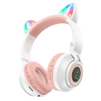 Bluetooth навушники BOROFONE BO18 Cat ear Белый (34563)