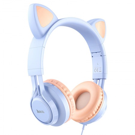 Навушники Hoco W36 Cat ear Блакитний (33807)