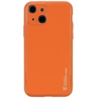 Шкіряний чохол Xshield для Apple iPhone 14 (6.1'') Оранжевый (34954)
