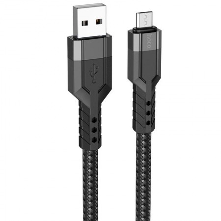Дата кабель Hoco U110 charging data sync USB to MicroUSB (1.2 m) Чорний (35005)