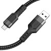 Дата кабель Hoco U110 charging data sync USB to MicroUSB (1.2 m) Чорний (35005)