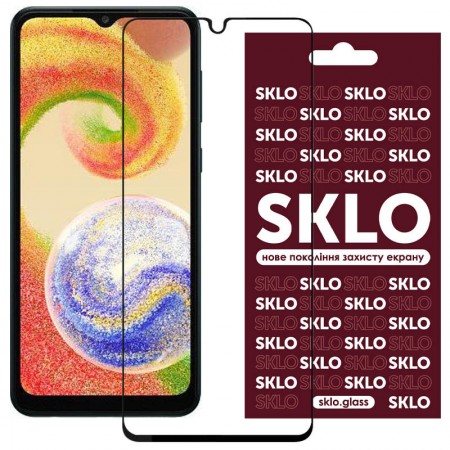 Захисне скло SKLO 3D (full glue) для Samsung Galaxy A04s Чорний (35252)