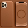 Шкіряний чохол Leather Case (AA Plus) with MagSafe для Apple iPhone 12 Pro Max (6.7'') Коричневий (35376)
