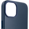 Шкіряний чохол Leather Case (AA Plus) with MagSafe для Apple iPhone 12 Pro Max (6.7'') Голубой (37429)