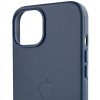 Шкіряний чохол Leather Case (AA Plus) with MagSafe для Apple iPhone 12 Pro / 12 (6.1'') Блакитний (37428)