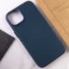 Шкіряний чохол Leather Case (AA Plus) with MagSafe для Apple iPhone 12 Pro / 12 (6.1'') Блакитний (37428)