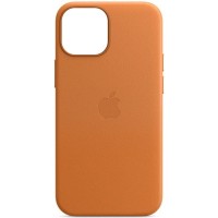 Шкіряний чохол Leather Case (AA Plus) with MagSafe для Apple iPhone 14 (6.1'') Золотий (35429)
