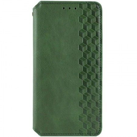 Шкіряний чохол книжка GETMAN Cubic (PU) для Samsung Galaxy S21 FE Зелений (44314)