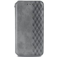 Шкіряний чохол книжка GETMAN Cubic (PU) для Samsung Galaxy S21 FE Сірий (44313)