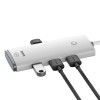 Перехідник HUB Baseus Lite Series 4-Port USB-A HUB Adapter (USB-A to USB 3.0*4) 25cm (WKQX) Білий (35543)