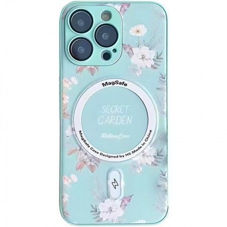 TPU+PC чохол Secret Garden with MagSafe для Apple iPhone 14 Pro Max (6.7'') Мятный (44445)