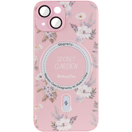 TPU+PC чохол Secret Garden with MagSafe для Apple iPhone 13 (6.1'') Розовый (37784)