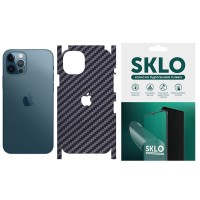 Захисна плівка SKLO Back (тил+грани+лого) Carbon для Apple iPhone 12 (6.1'') Чорний (35818)