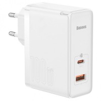 СЗУ Baseus GaN5 Pro Type-C+USB 100W EU (CCGP09020) Белый (38407)