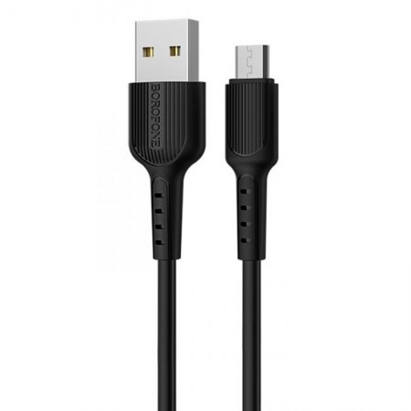 Дата кабель Borofone BX16 USB to MicroUSB (1m) Чорний (36413)