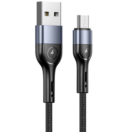 Дата кабель Usams US-SJ450 U55 Aluminum Alloy Braided USB to MicroUSB (1m) Чорний (37843)