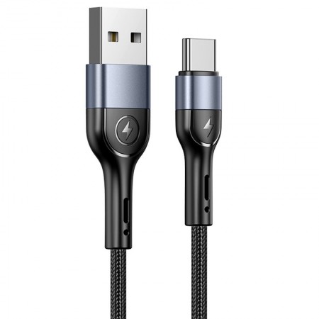 Дата кабель Usams US-SJ449 U55 Aluminum Alloy Braided USB to Type-C (1m) Чорний (37842)