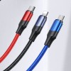 Дата кабель Usams US-SJ549 U71 USB + Type-C to Triple Head 3in1 (1.2m) Черный (37844)