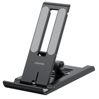 Підставка для телефону/планшета Usams US-ZJ070 Spring Folding Desktop (bellow 12'') Чорний (39189)