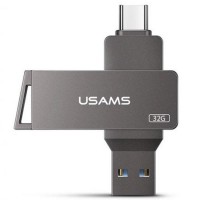 Флеш накопичувач USAMS US-ZB199 Type-C+ USB3.0 Rotatable High Speed Flash Drive 32 Gb Серый (37867)