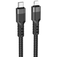Дата кабель Hoco U110 charging data sync Type-C to Lightning (1.2 m) Чорний (36840)