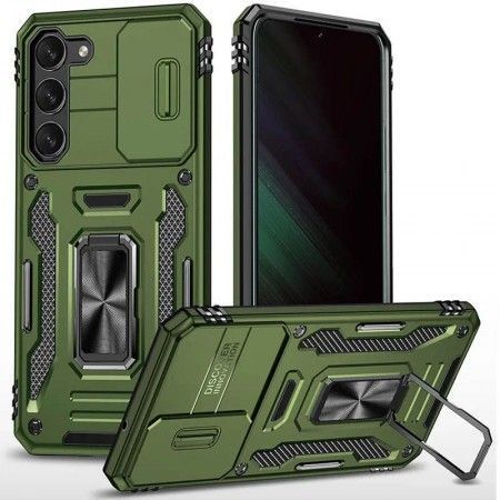 Ударостійкий чохол Camshield Army Ring для Samsung Galaxy S23 Оливковий (47039)