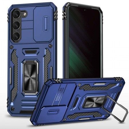 Ударостійкий чохол Camshield Army Ring для Samsung Galaxy S23 Синий (47040)