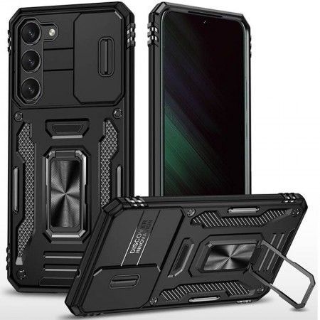 Ударостійкий чохол Camshield Army Ring для Samsung Galaxy S23 Чорний (47041)