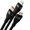Дата кабель Baseus Flash Series 2 Type-C to MicroUSB-Lightning-Type-C 100W (1.5m) (CASS03020) Чорний (38619)