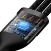 Дата кабель Baseus Flash Series 2 USB to MicroUSB-Lightning-Type-C 100W (1.2m) (CASS03000) Чорний (38620)
