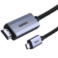 Дата кабель Baseus HDMI High Definition Series Graphene Type-C To 4KHDMI (1m) (WKGQ) Чорний (38671)