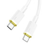 Дата кабель Hoco U109 Type-C to Type-C 100W (1.2m) Білий (41042)