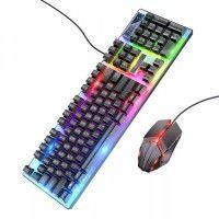Ігрова клавіатура + миша Hoco GM18 Luminous Черный (41130)